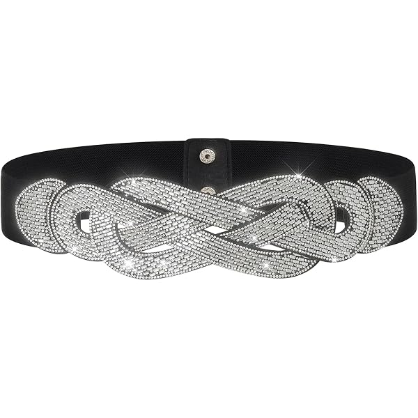 Amazon.com: Women Black Elastic Fashion Belt - Waistband  display picture 3