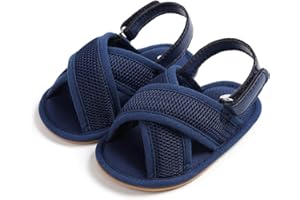 COSANKIM Infant Baby Boys Girls Summer Sandals Non Slip Soft Sole Toddler First Walker Crib Shoes (0-18 Months)
