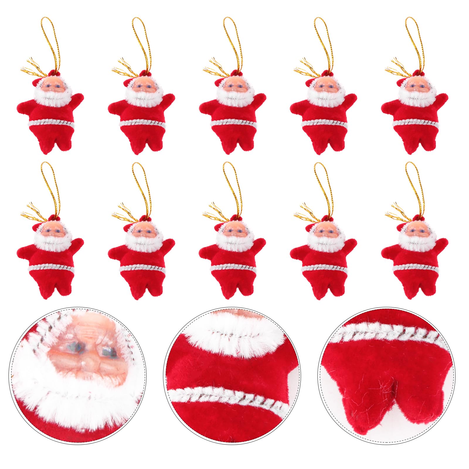TOPBATHY 100pcs Mini Santa Claus Hanging Ornaments Christmas Miniature Ornament Santa Claus Dolls Christmas Tree Hanging Decorations for Xmas Tree Cupcake Toppers