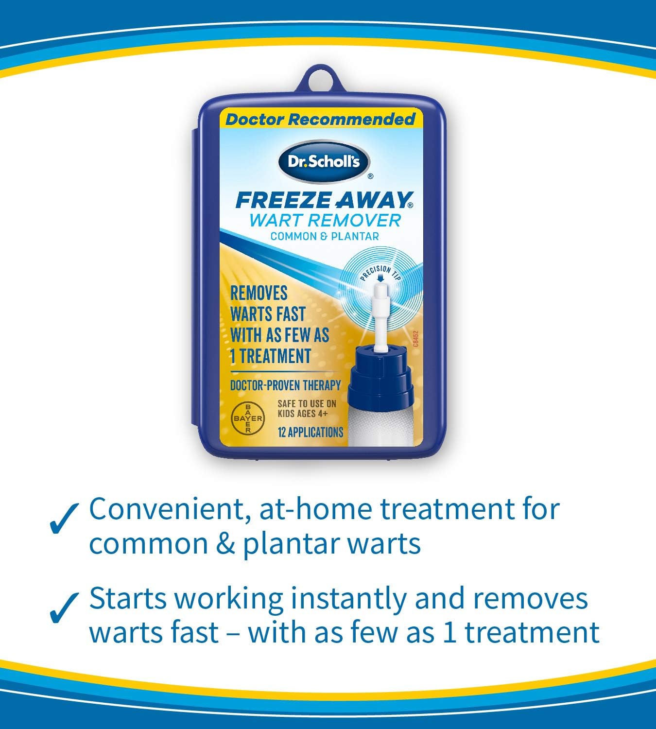 Dr. Scholl’s FreezeAway Wart Remover, 12 Applications // Doctor-Proven Treatment to Rapidy Freeze and Remove Common and Plantar Warts: Health & Personal Care