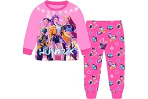 Trodier Girls Cotton Pajamas Set Demon Hunter Pjs Set Rumi Mira Zoe Cartoon Long Sleeve Pyjamas Kids Sleepwear