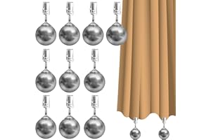 Yteseery 10 Pack Outdoor Curtain Weights, Heavy Duty Drapery Weights for Pergola Patio Gazebo Cabana, Stainless Steel Clip for Fixing Tablecloth Garden Flag