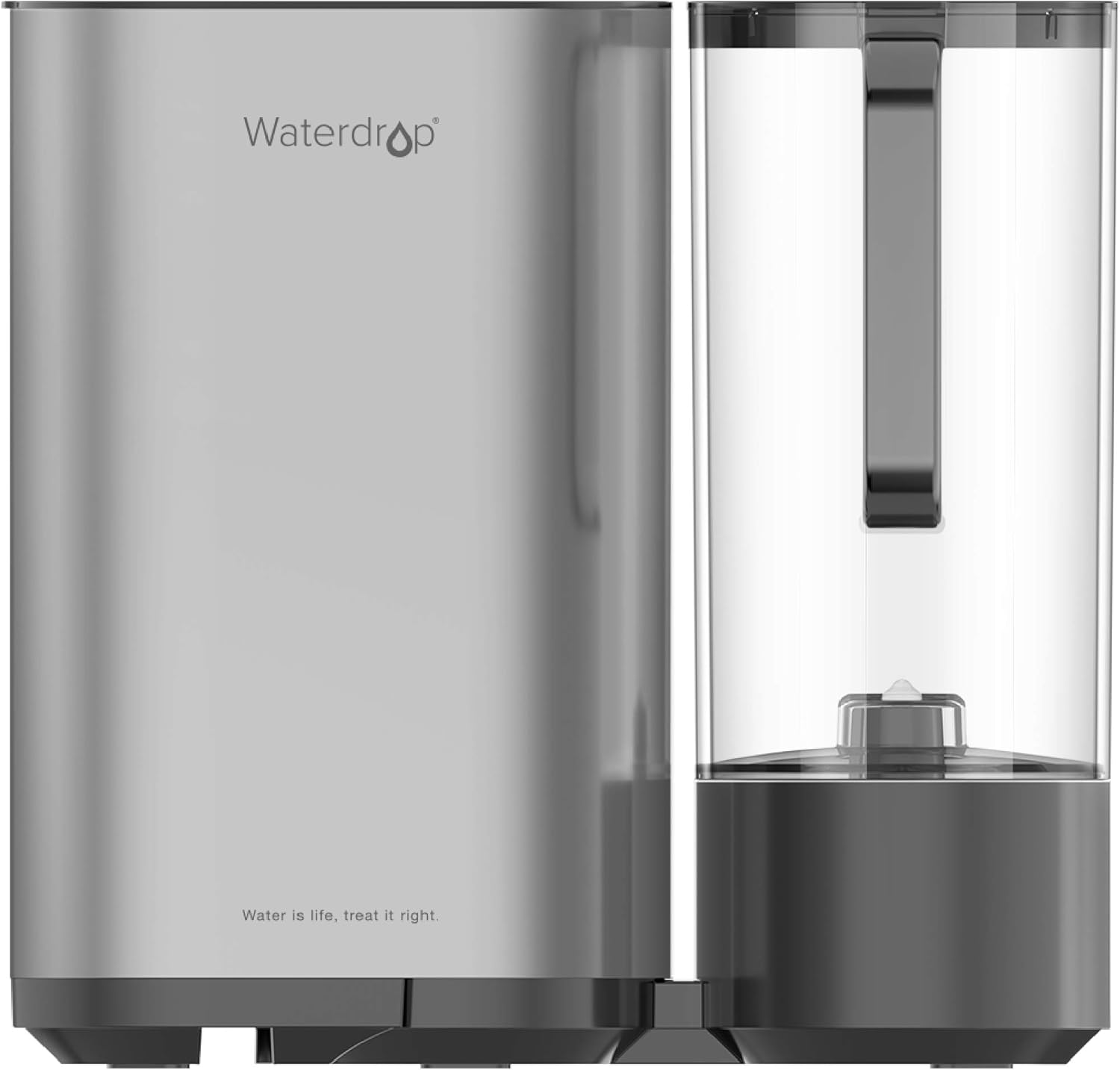 Waterdrop Countertop RO Reverse Osmosis Drinking Water Filtration System with Portable Water Pitcher, 5 Stages All-in-One RO Water Filter, TDS Reduction, Tankless, No Electricity, No Pump, Gray - - 