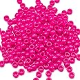 Gxueshan 1000 Pcs Acrylic Rose Red Pony Beads 6x9mm Bulk for Bracelet Necklace Jewelry Making Earring Hair Braiding