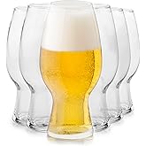 Libbey Entertaining Essentials Tall Craft Beer Glasses - Elegant Beer Glass Set of 6 - IPA Tulip Glasses for Imports, Indian Pale Ales, & Classics