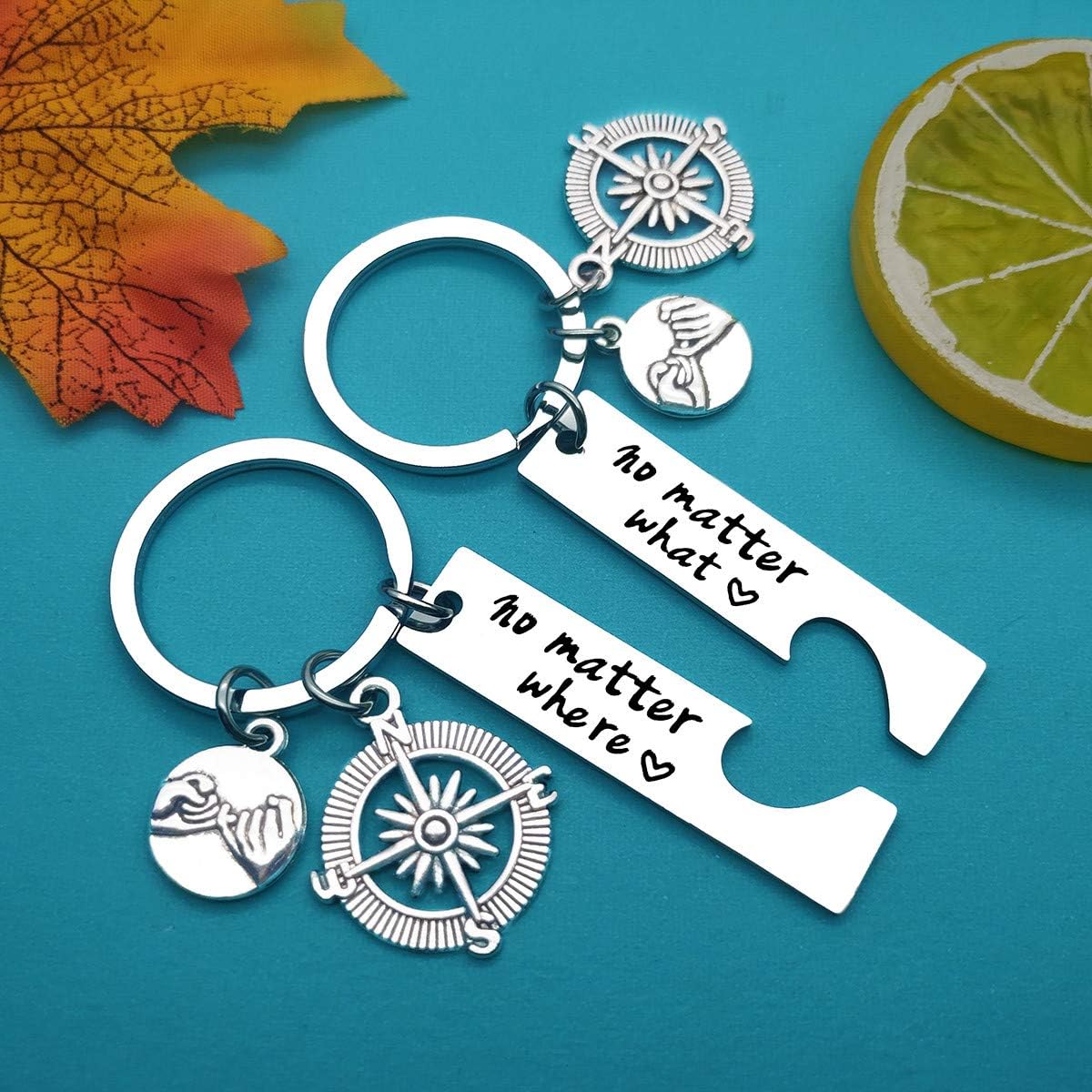 Huwujiu Best Friend Gift Keyring Friendship Keyring No Matter What No Matter Where Keyring Set Long Distance Friendship Gift Christmas Birthday Gift for Friends - Image 4