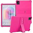 ATOOZ Soft Silicone Case for Blackview Tab 30/70 Wifi Tablet 10.1 Inch, Rose Red OSCAL Pad70/60 Case with Bracket