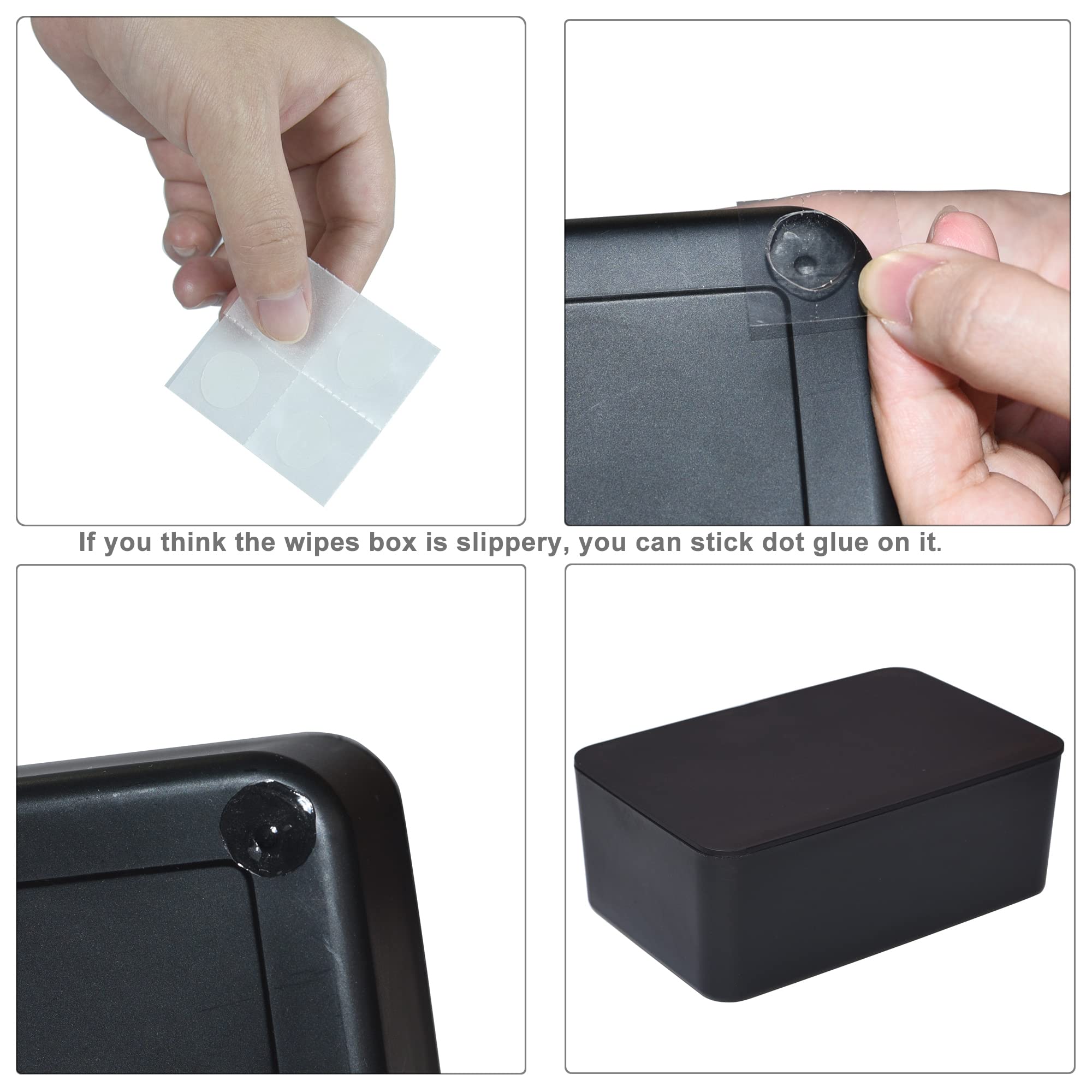 Diaper Wipes Dispenser, Tissue Storage Box Case, Wet Wipe Dispenser Holder with Lid for Home, Office, Cars (Black)