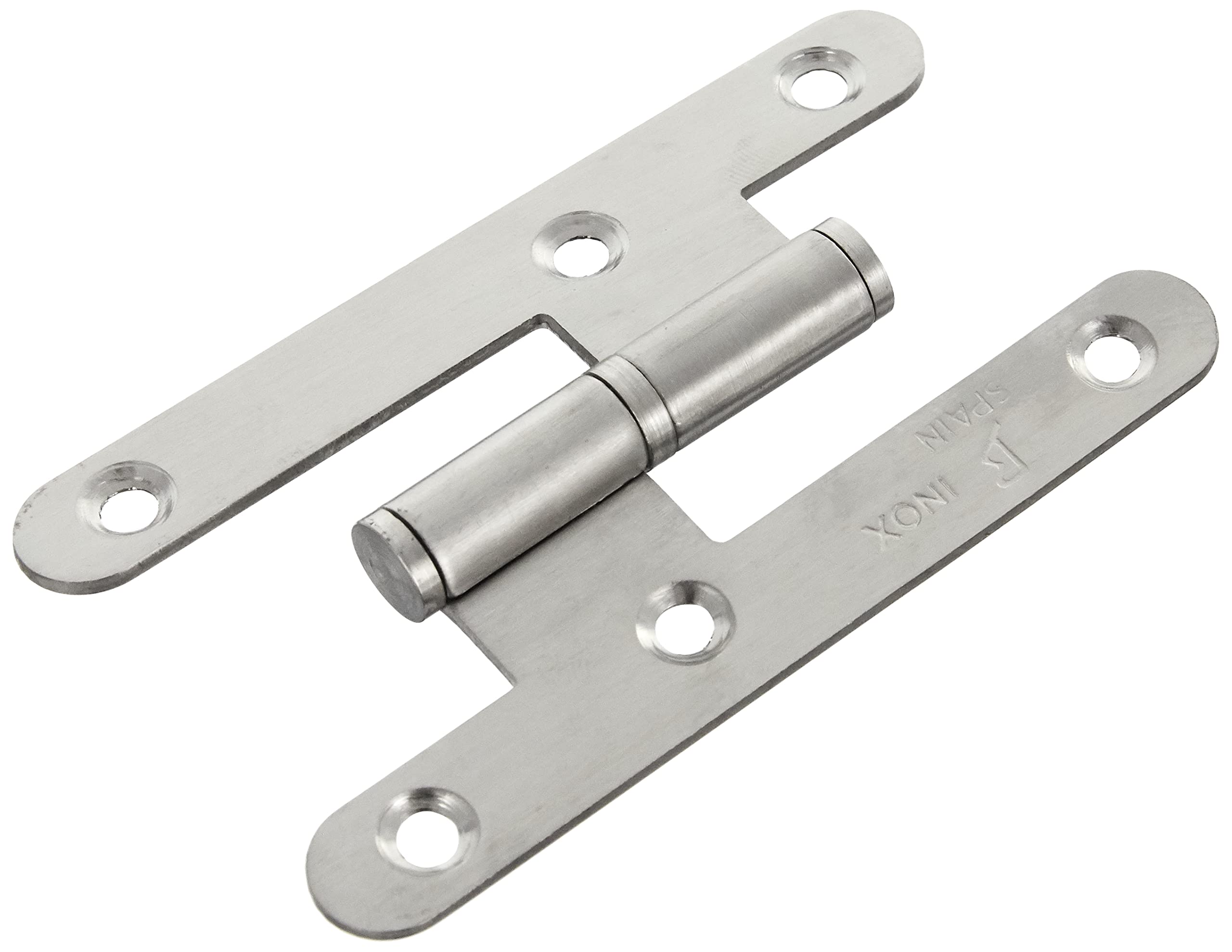 Jdel 4 Pieces Stainless Steel Round Edge without Finial 100 mm, Right, Nickel, 100 x 57