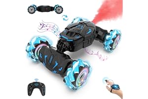 Nitigo Gesture RC Car Hand Controlled Rc Car Toys for Boys Girls 6-12, 2.4GHz 360° Rotation 4WD Gesture Sensing Rc Stunt Car with Light & Music & Spray, Birthday Gifts for Kids