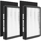 2-Pack IAF-H-100A True Idylis A Replacement Filter, Compatible with FAP-C01-A, Idylis Air Purifiers AC-2119, IAP-10-100, IAP-10-150, IAPC-40-140, Part # 1150096, 2 H13 FILTER + 2 Carbon Pre-filters
