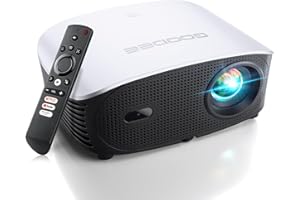 GooDee 4K Smart Projector with 5G WiFi and Bluetooth, Built-in Streaming Apps, Dolby Audio 400" Outdoor Movie Projector for Home Theater, Compatible with TV Stick, iOS, Android