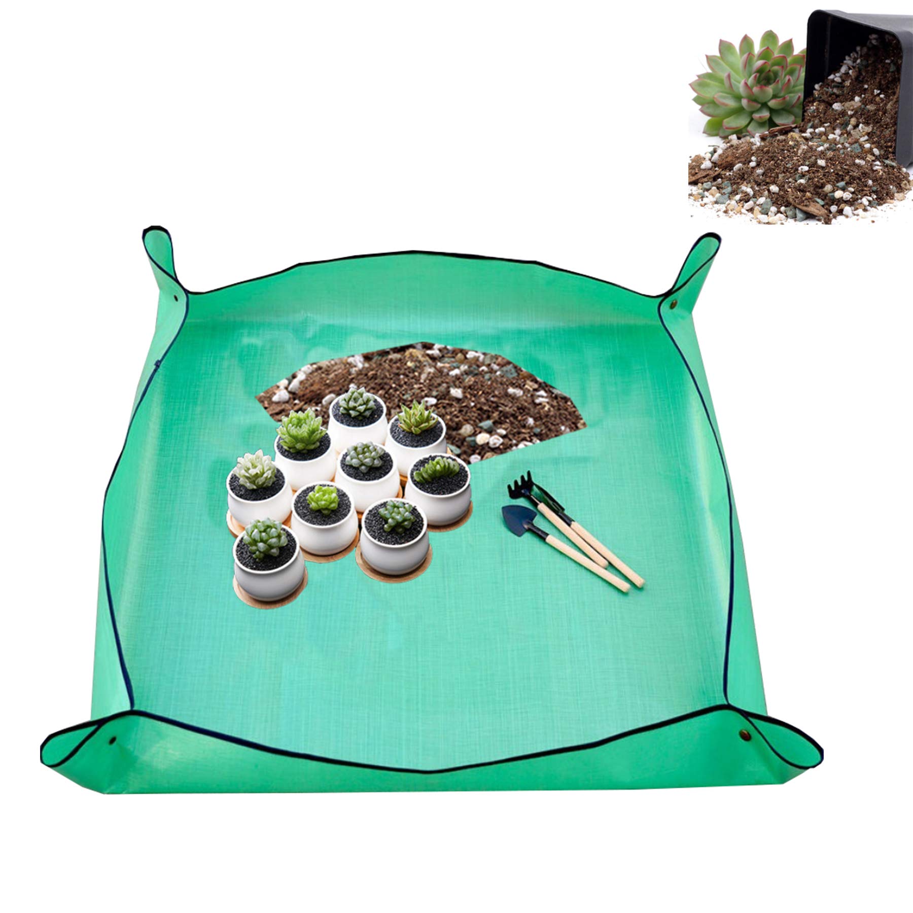 Plant Repotting Mat Waterproof Oxford and PVC Transplanting Mat Indoor Succulent Potting Mat Foldable Gardening Mat 39x39in/1x1M