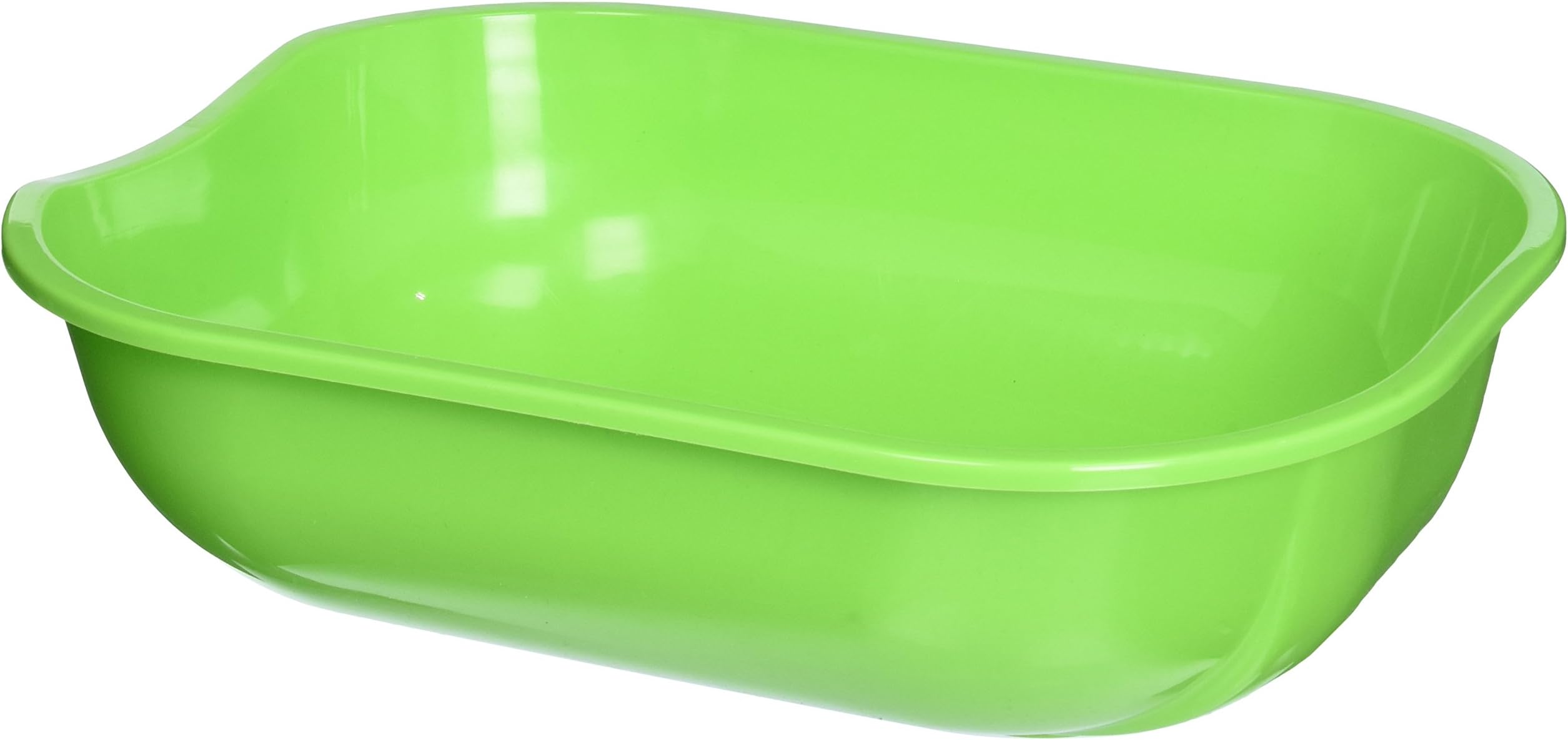 Fresh Kitty Easy to Clean Open Litter Box Pan for Your Pet Cat or Kitten, Small, Neon Green or Charcoal