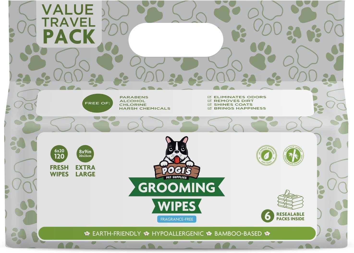 Pogi’s Dog Wipes Travel Pack - Plant-Based, Hypoallergenic Wipes for Dogs and Puppies - Fragrance Free, 120-Count - Image 4
