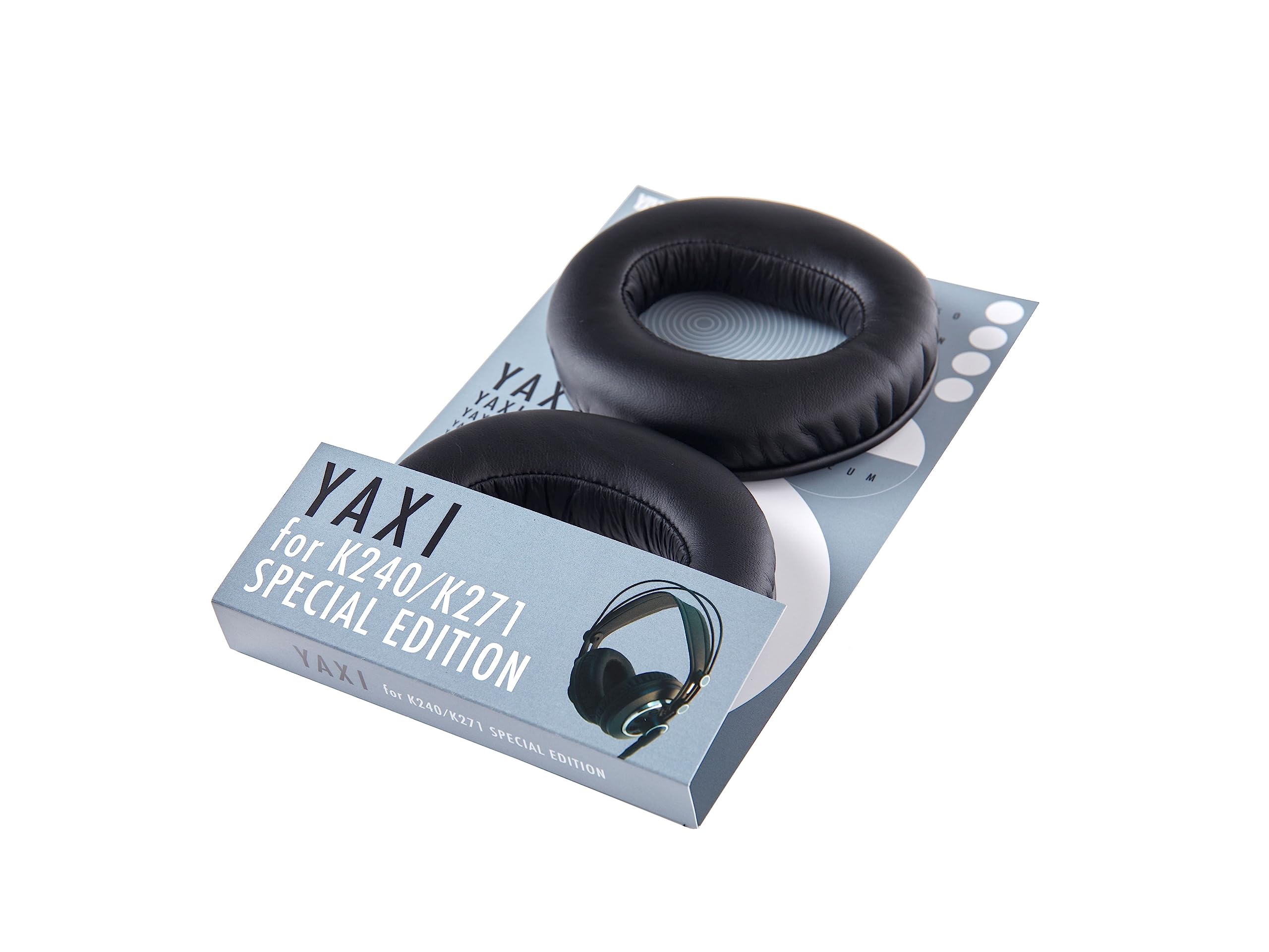 YAXI Earpads for AKG K240/K271, Black Leather, Noise-Isolating, Comfortable Bass, 2 Pairs