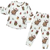 CUPADA 2-Piece Pajama Sets Long Sleeve Pajama Set Warm Comfy Sleepwear Nightwear Lounge Pjs 3-8T