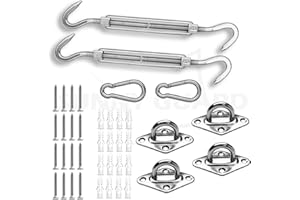SUNNY GUARD Sun Shade Sail 304 Stainless Steel Hardware Kit 8 Inch for Rectangle Shade Sail Installation for Backyard Yard Deck Patio Garden