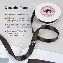 VATIN Double Face Dark Olive Satin Ribbon