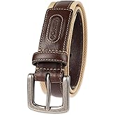 Columbia Men's Leather Classic Brown & Tan Casual Belt for Jeans, Khakis, Chinos