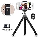 Phone tripod, UBeesize Portable and Adjustable Camera Stand Holder with Remote and Universal Clip for iPhone, Android Phone, Camera, Sports Camera GoPro