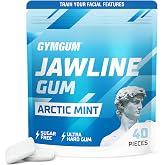 Gymgum Jawline Gum | Hard Chewing Gum For Jaw Strength | Train Your Facial Features - Mewing Jaw Gum | Ultimate Jawline Exerciser | 0 Calories &amp; Sugar Free Hard Gum (Arctic Mint, 40 Count)
