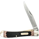 Old Timer 194OT Gunstock Trapper Lockblade Traditional Folding Pocket Knife with 3.1in Clip Point Blade, Nickel Silver Bolsters, and Sawcut Handle for Hunting, Camping, Whittling, EDC, and Outdoors