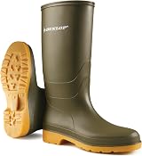 Dunlop Dull Unisex Full Knee Waterproof Rain Boots PVC Wellies Green Crepe EU41 view 3