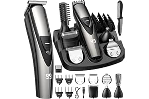SHPAVVER Beard Trimmer for Men: Professional Barber Hair Clippers - 12-in-1 Cordless Grooming Kit - Waterproof Hair Trimmner 