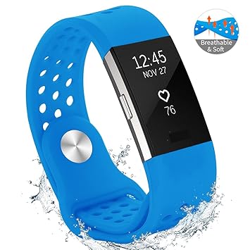 Hanlesi Für Fitbit Charge 2 Armband, Charge2 Zubehör armbändern Classic Ersatzband Nicht Original Ersatzarmband Sportarmband 