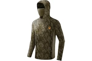 Palmyth Hunting Hoodie with Mask for Men Long Sleeve Sun Protection UV UPF 50+ Camo Fishing Shirts