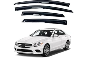 IMMORTAL GROUP IG Window Visor for Mercedes-Benz C-Class Sedan 2015-2021 (C300 C450 C43 C63), Rain Guard Tape-On Side Vent Deflector Mugen Style, 2015 2016 2017 2018 2019 2020 2021 (Sedan Only)