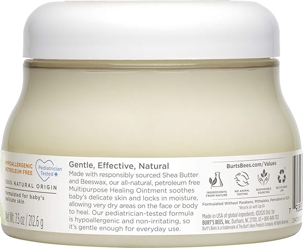 BURT’S BEES BABY 100% NATURAL MULTIPURPOSE OINTMENT, FACE & BODY BABY OINTMENT – 7.5 OUNCE TUB