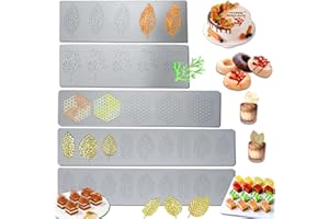 Acxydm 5PCS Leaf Molds Silicone,Fondant Molds Baking Molds,Chocolate Molds Set with Silicone Leaf Mold and 3D Beehive Candy L