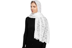 Wgior Rectangular Chapel Veil Scarf Catholic Church Veils Mantilla Wrap Shawl Mass Head Covering