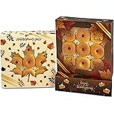 qiqee Thanksgiving Cookie Boxes with Window Fall Treat Box 30packs 9x9x2.5 Inch Bakery Box Pastry Box for Thanksgiving Day