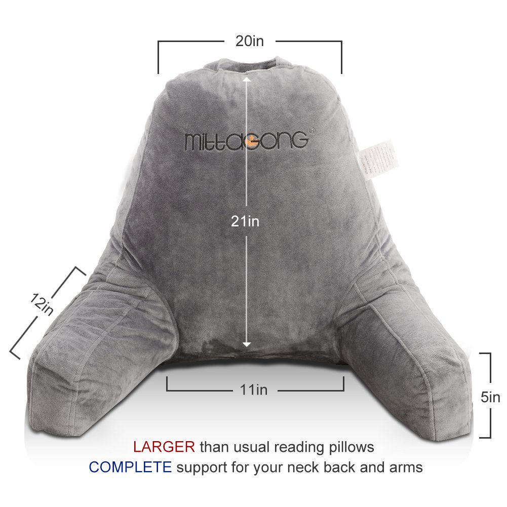 mittaGonG Backrest Reading Pillow Husband Pillow with Arms Removable