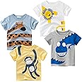 TABNIX Boys' 4-Pack Excavator Short Sleeve Crewneck T-Shirts Top Tee Size 2-7 Years Toddler Boys' Value Pack Cotton T-Shirt