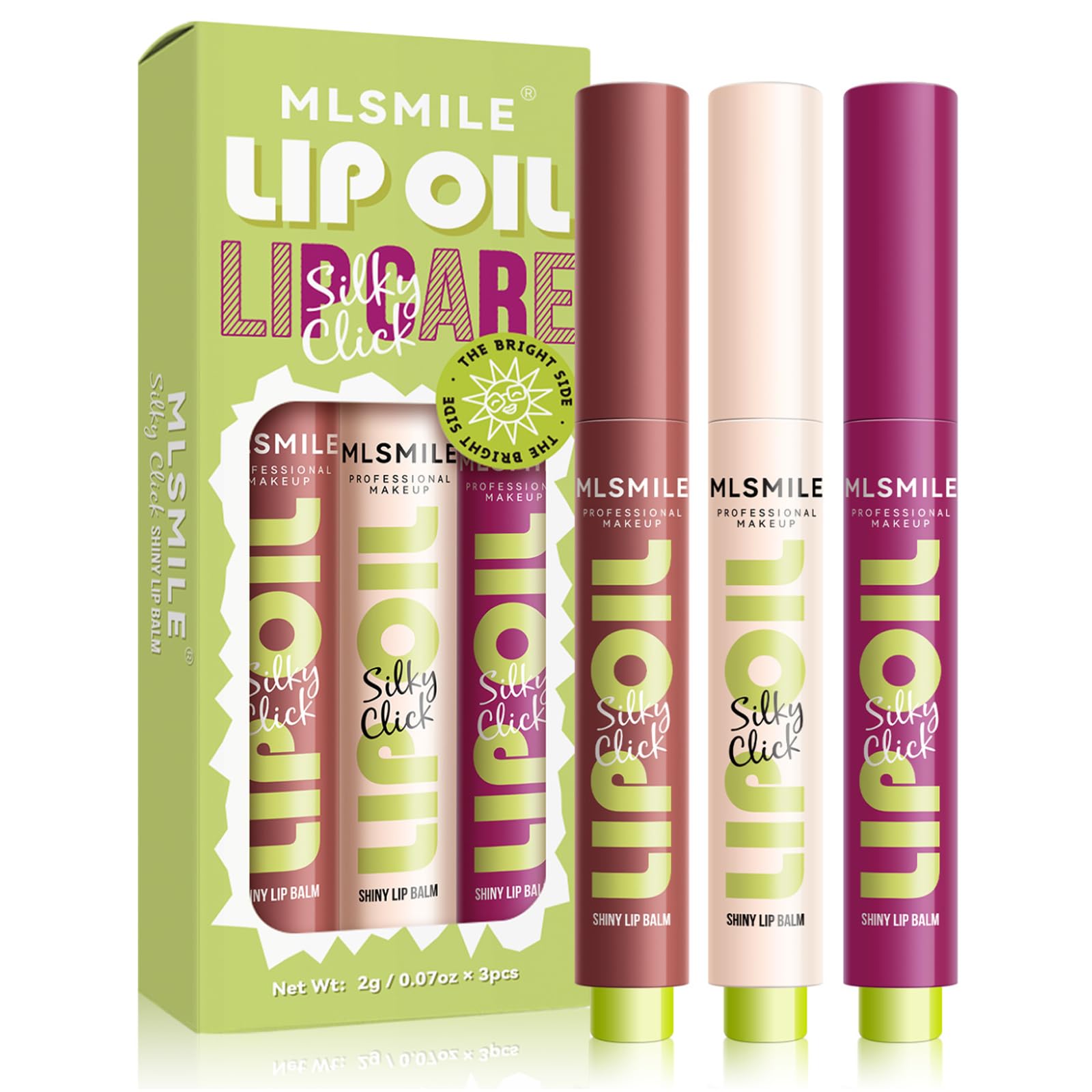 Riroenst 3Pcs Lip Oil Slick Click, Buildable, Lightweight, Hydrating Tinted Lip Balm, Moisturizing Long-lasting Lip Plumper Makeup for Women (#04+#05+#06)