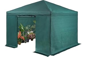 OUTFINE 10'x10' Portable Heavy Duty Walk-in Greenhouse Instant Pop-up Greenhouse Indoor Outdoor Plant Gardening House Canopy