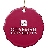GRAPHICS & MORE Chapman University Primary Logo Porcelain Scalloped Holiday Christmas Tree Ornament - 2.8" (7.1 cm)
