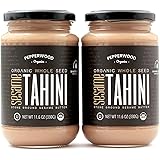 Organic Stone-Ground Whole Sesame Tahini Paste, Unhulled, Unsalted, Non-GMO, Gluten-Free, Kosher, Vegan, Organic, Peanut-Free