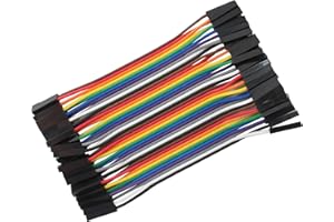 bociloy 40pcs 10cm Dupont Wire Female to Female 40pin Breadboard Jumper Wires Multi-Color Ribbon Cable Line Connector