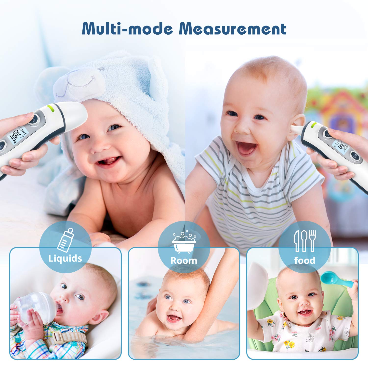 Thermometer for Adults Forehead, Vigorun 5-in-1 Infrared Digital Fever Ear Thermometer with New Algorithm for Best Accuracy, Instant Reading for Kids Infant Baby: Industrial & Scientific