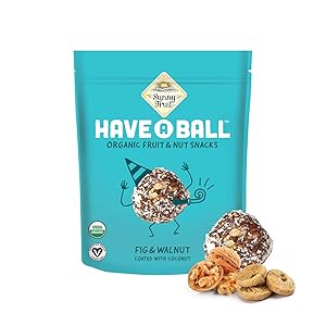 100% RAW ORGANIC Fig & Walnut Balls - Sunny Fruit Have A Ball (9 Balls) - Whole Food Energy Snacks | NO Added Sugars or Preservatives | NON-GMO, VEGAN, GF & Kosher
