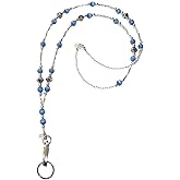 Hidden Hollow Beads Women’s SUPER SLIM Beaded Lanyards for ID Badges Cards Teacher Cruise Keys Keychain Cell Phone 34”