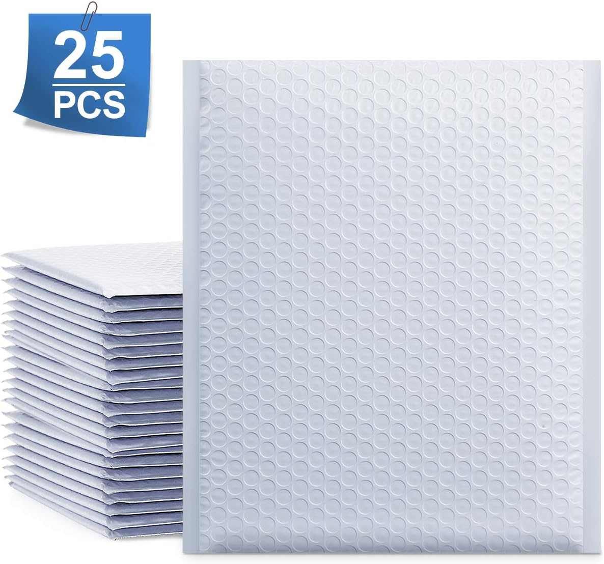 UCGOU 8.5x12 Inch White Padded Envelopes Water Proof Poly Bubble Mailers Self Seal Mailing Envelopes Book Mailers 25pcs : Office Products