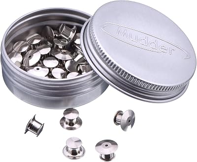Mudder 30 Pcs Silver Locking Pin Backs for Brooches & Lapels