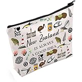 POFULL New Zealand Inspired Gift New Zealand Is Always A Good Idea Cosmetic Bag New Zealand Lover Gift (New Zealand Is Always Cosmetic Bag)