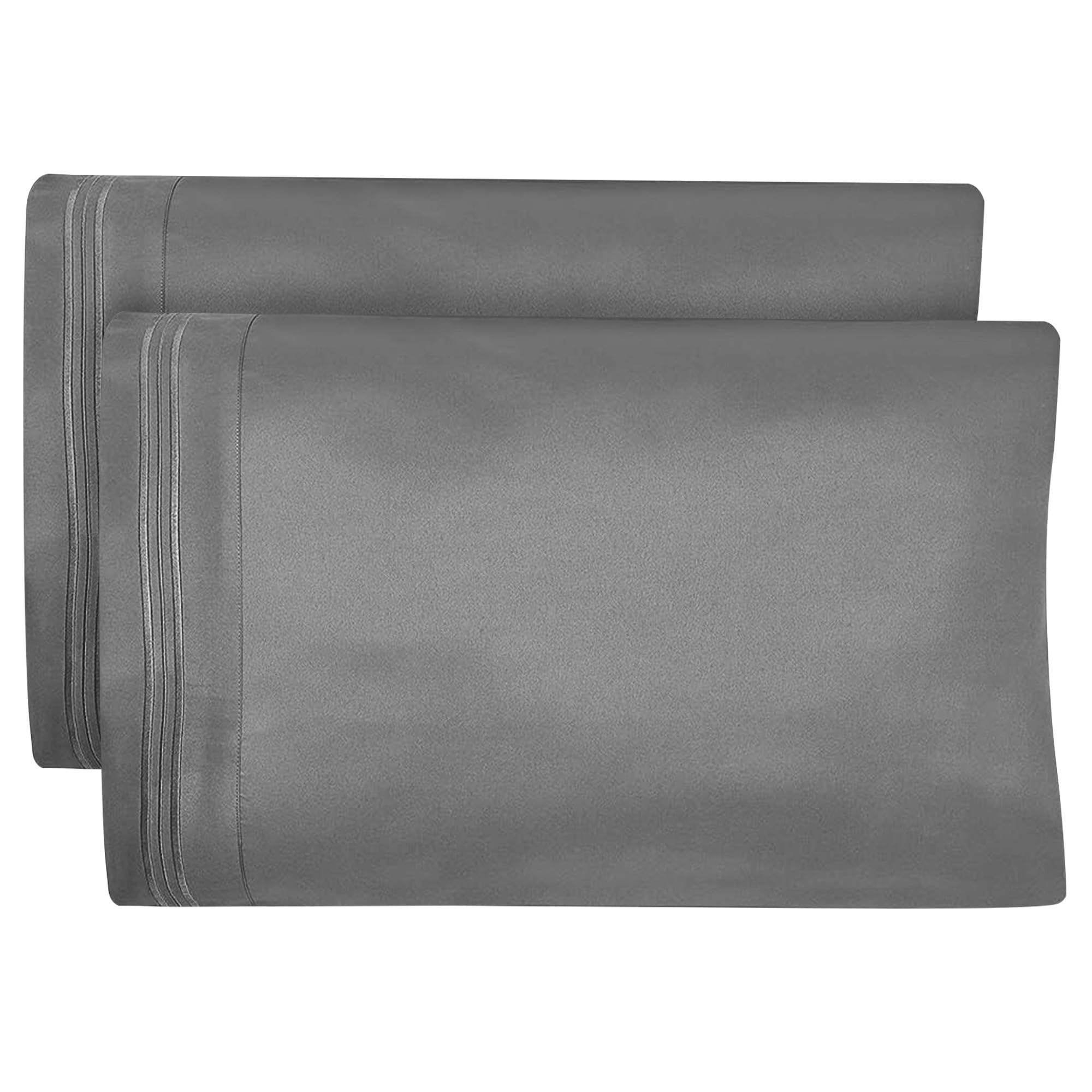 Photo 1 of Dreamcare Pillow Cases Queen Size Set of 2 - Double Brushed 1500 Luxury Series Microfiber - Envelope Closure, Wrinkle- Free, Cooling Pillow Cases - Queen Pillow Cases Set of 2 (20 x 30, Grey)